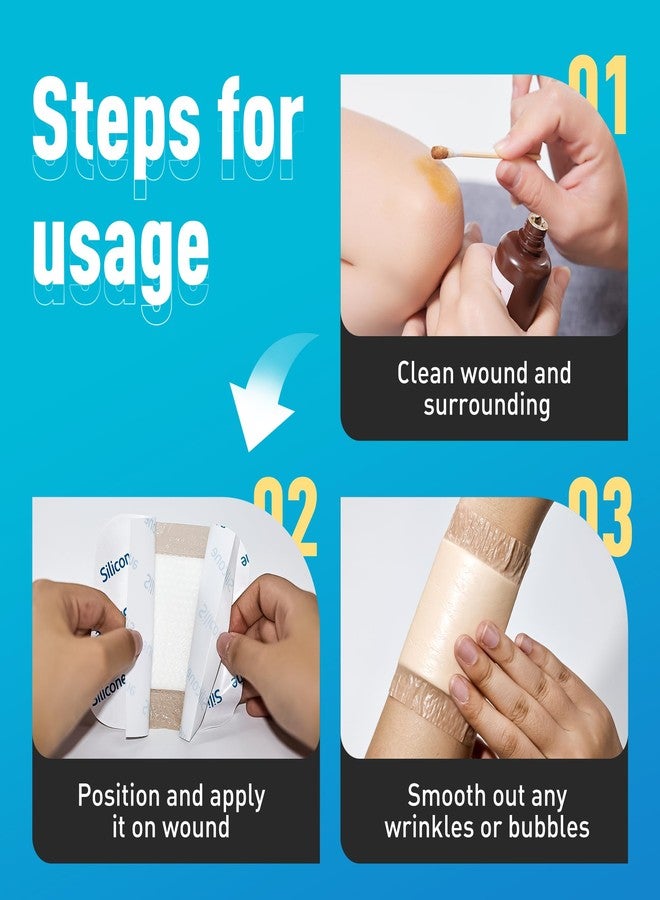 General Medi Waterproof Silicone Foam Island Dressing (10 Packs) – 4" x 4" Sterile Wound Care Pad with Adhesive Border - Sterile, Soft & Highly Absorbent Medical Grade Dressing Pad - Image 3